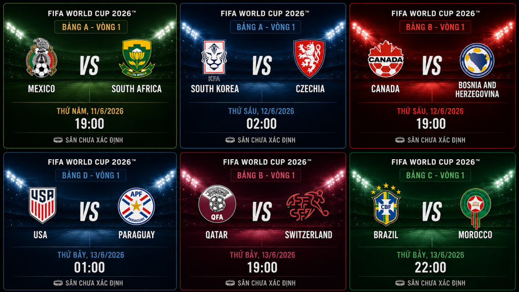 lịch thi đấu World Cup