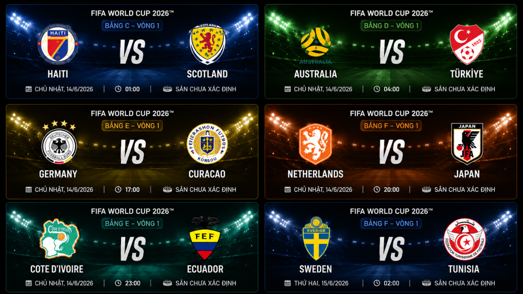 lịch thi đấu World Cup